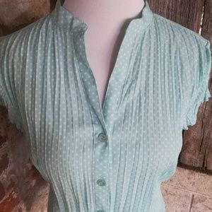 Pleated Polka-dot Top